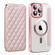 iPhone 13 Pro Shield Magsafe RFID Anti-theft Rhombus Leather Phone Case - Pink