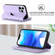 iPhone 13 Pro Rhombic MagSafe RFID Anti-Theft Wallet Leather Phone Case - Purple