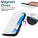 iPhone 13 Pro Rhombic MagSafe RFID Anti-Theft Wallet Leather Phone Case - White