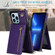 iPhone 13 Pro Cross-body Zipper Square Phone Case with Holder  - Purple