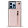 iPhone 13 Pro Cross-body Zipper Square Phone Case with Holder  - Rose Gold