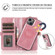 iPhone 13 Pro Strong Magnetic Detachable Horizontal Flip Leather Case with Card Slots & Wallet  - Rose Gold