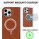 iPhone 13 Pro Rhombic MagSafe RFID Anti-Theft Wallet Leather Phone Case - Brown
