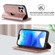 iPhone 13 Pro Rhombic MagSafe RFID Anti-Theft Wallet Leather Phone Case - Rose Gold