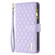 iPhone 13 Pro Diamond Lattice Zipper Wallet Leather Flip Phone Case  - Purple