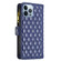 iPhone 13 Pro Diamond Lattice Zipper Wallet Leather Flip Phone Case  - Blue