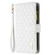 iPhone 13 Pro Diamond Lattice Zipper Wallet Leather Flip Phone Case  - White