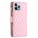 iPhone 13 Pro Diamond Lattice Zipper Wallet Leather Flip Phone Case  - Pink