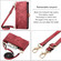 iPhone 13 Pro Geometric Zipper Wallet Side Buckle Leather Phone Case with Crossbody Lanyard - Red