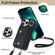iPhone 13 Pro Zipper Card Bag Phone Case with Dual Lanyard - Black