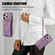 iPhone 13 Pro Zipper RFID Card Slot Phone Case with Short Lanyard - Purple