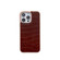 iPhone 13 Pro Nano Electroplating Crocodile Texture Genuine Leather Phone Case - Coffee Brown