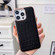iPhone 13 Pro Nano Electroplating Crocodile Texture Genuine Leather Phone Case - Black