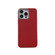 iPhone 13 Pro Nano Electroplating Cross Texture Genuine Leather Phone Case - Red