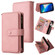 iPhone 13 Pro Skin Feel PU + TPU Horizontal Flip Leather Case with Holder & 15 Cards Slot & Wallet & Zipper Pocket & Lanyard  - Pink