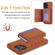 iPhone 13 Pro RFID Anti-theft Detachable Card Bag Leather Phone Case - Brown