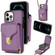 iPhone 13 Pro Zipper Hardware Card Wallet Phone Case - Purple