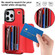iPhone 13 Pro RFID Card Slot Phone Case with Long Lanyard - Red