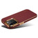 iPhone 13 Pro Denior Cowhide Leather Plating Phone Case - Red