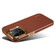 iPhone 13 Pro Denior Cowhide Leather Plating Phone Case - Brown