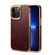 iPhone 13 Pro Denior Oil Wax Cowhide Plating Phone Case - Red