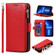 iPhone 13 Pro Microfiber Zipper Horizontal Flip Leather Case with Holder & Card Slots & Wallet  - Red