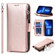 iPhone 13 Pro Microfiber Zipper Horizontal Flip Leather Case with Holder & Card Slots & Wallet  - Rose Gold