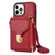 iPhone 13 Pro Zipper Hardware Card Wallet Phone Case - Red