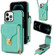 iPhone 13 Pro Zipper Hardware Card Wallet Phone Case - Mint Green