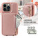 iPhone 13 Pro Crossbody Lanyard Zipper Wallet Leather Phone Case - Rose Gold