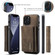 iPhone 13 Pro DG.MING M1 Series 3-Fold Multi Card Wallet Shockproof Case with Holder Function  - Coffee