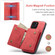 iPhone 13 Pro DG.MING M1 Series 3-Fold Multi Card Wallet Shockproof Case with Holder Function  - Red