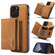 iPhone 13 Pro DG.MING M1 Series 3-Fold Multi Card Wallet Shockproof Case with Holder Function  - Brown