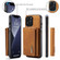 iPhone 13 Pro DG.MING M1 Series 3-Fold Multi Card Wallet Shockproof Case with Holder Function  - Brown