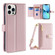 iPhone 13 Pro Sheep Texture Cross-body Zipper Wallet Leather Phone Case - Pink