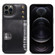 iPhone 13 Pro Denior Oil Wax Cowhide Card Slot Phone Case - Black