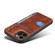 iPhone 13 Pro Denior Oil Wax Cowhide Card Slot Phone Case - Brown