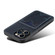 iPhone 13 Pro Denior Retro Back Cover Card Slot Phone Case - Blue