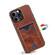 iPhone 13 Pro Denior Retro Back Cover Card Slot Phone Case - Brown