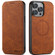iPhone 13 Pro Suteni J06 Retro Matte Litchi Texture Leather Magnetic Magsafe Phone Case - Khaki