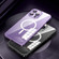 iPhone 13 Pro MagSafe Spring Buckle Metal Transparent Phone Case with Lens Protection - Dark Purple