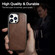 iPhone 13 Pro ICARER Cowhide Leather TPU Back Phone Case  - Brown