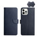 iPhone 13 Pro Genuine Leather Fingerprint-proof Horizontal Flip Phone Case  - Blue