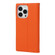 iPhone 13 Pro Litchi Texture Genuine Leather Phone Case With Lanyard & Holder & Card Slots & Wallet  - Orange