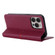 iPhone 13 Pro GEBEI Top-grain Leather Horizontal Flip Protective Case with Holder & Card Slots & Wallet & Photo Frame  - Red Wine