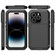 iPhone 13 Pro Shockproof Waterproof Silicone + Zinc Alloy Case iPhone 14 Pro - Black