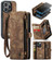 iPhone 13 Pro CaseMe-008 Detachable Multifunctional Horizontal Flip Leather Case with Card Slot & Holder & Zipper Wallet & Photo Frame  - Brown