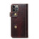 iPhone 13 Pro Denior Oil Wax Cowhide DK Magnetic Button Leather Phone Case - Dark Red