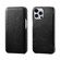 iPhone 13 Pro ICARER First Layer Cowhide Horizontal Flip Phone Case  - Black