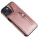 iPhone 13 Solid Color Double Buckle Zipper Shockproof Phone Case - Rose Gold
